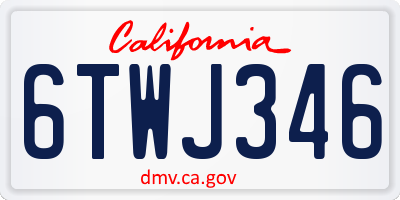CA license plate 6TWJ346
