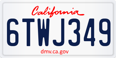 CA license plate 6TWJ349