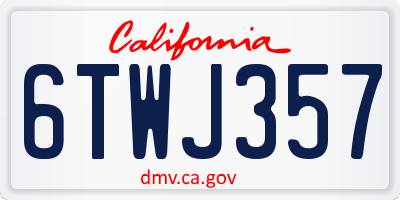 CA license plate 6TWJ357