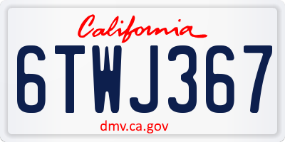 CA license plate 6TWJ367