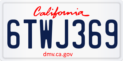 CA license plate 6TWJ369