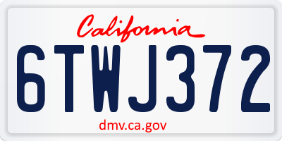CA license plate 6TWJ372