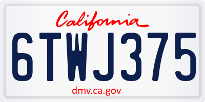 CA license plate 6TWJ375
