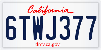 CA license plate 6TWJ377