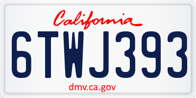 CA license plate 6TWJ393