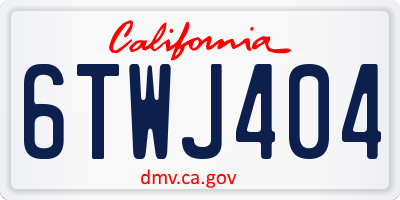 CA license plate 6TWJ404