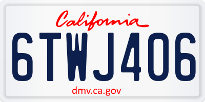 CA license plate 6TWJ406