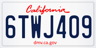CA license plate 6TWJ409