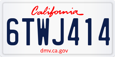 CA license plate 6TWJ414