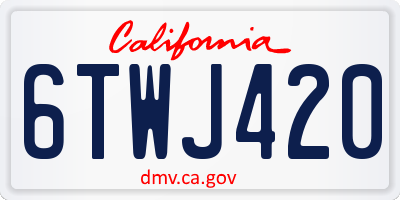 CA license plate 6TWJ420
