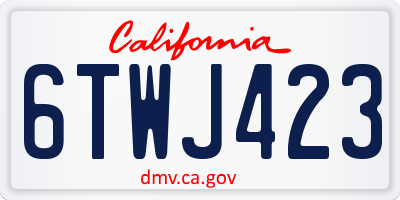 CA license plate 6TWJ423