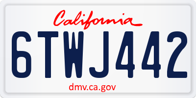 CA license plate 6TWJ442