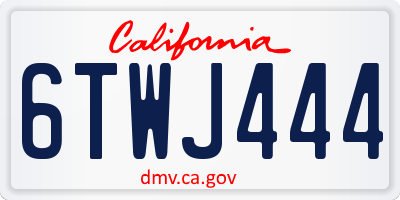 CA license plate 6TWJ444
