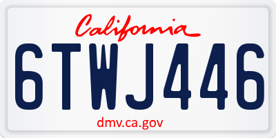 CA license plate 6TWJ446