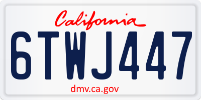 CA license plate 6TWJ447