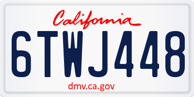 CA license plate 6TWJ448