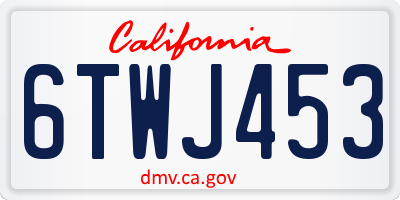 CA license plate 6TWJ453