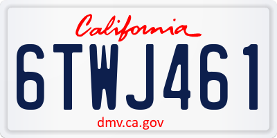 CA license plate 6TWJ461