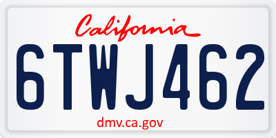 CA license plate 6TWJ462