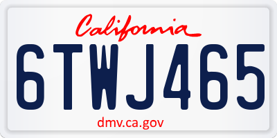CA license plate 6TWJ465