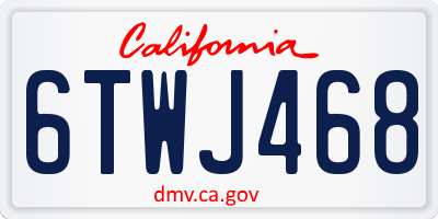 CA license plate 6TWJ468