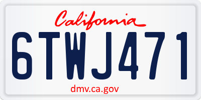 CA license plate 6TWJ471
