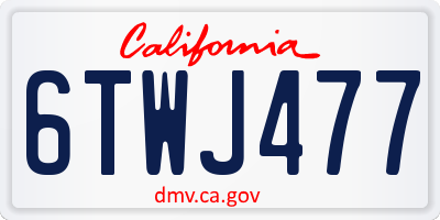 CA license plate 6TWJ477