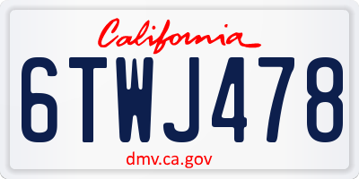CA license plate 6TWJ478