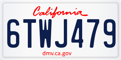 CA license plate 6TWJ479