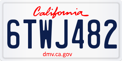 CA license plate 6TWJ482