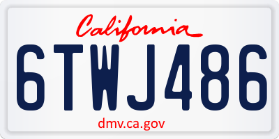 CA license plate 6TWJ486