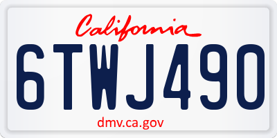 CA license plate 6TWJ490