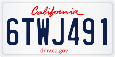 CA license plate 6TWJ491