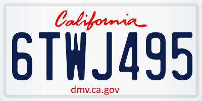CA license plate 6TWJ495