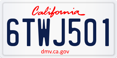 CA license plate 6TWJ501