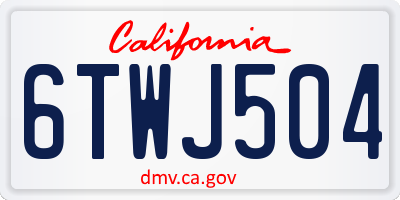CA license plate 6TWJ504