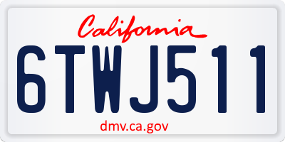 CA license plate 6TWJ511