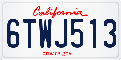CA license plate 6TWJ513
