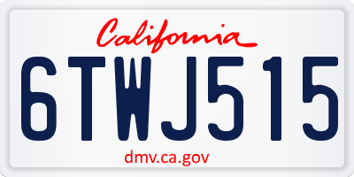 CA license plate 6TWJ515