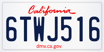 CA license plate 6TWJ516