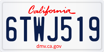 CA license plate 6TWJ519