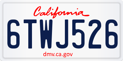 CA license plate 6TWJ526