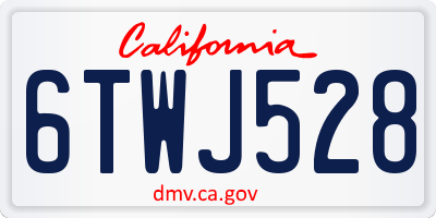 CA license plate 6TWJ528