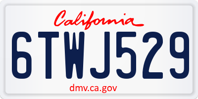 CA license plate 6TWJ529
