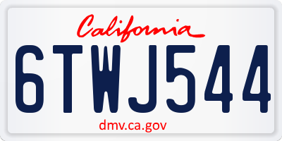 CA license plate 6TWJ544