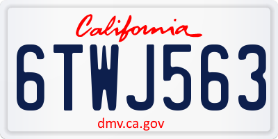 CA license plate 6TWJ563