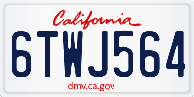 CA license plate 6TWJ564