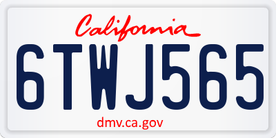 CA license plate 6TWJ565