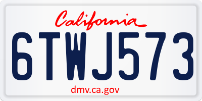 CA license plate 6TWJ573