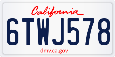 CA license plate 6TWJ578